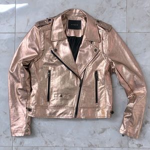 BLANK NYC Rose Gold Vegan Leather Jacket